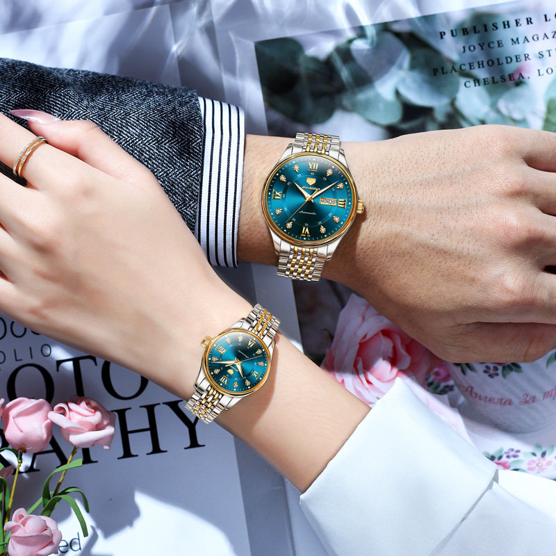 瑞士认证正品1314情侣一对机械表 金仕盾德旺鑫国产腕表