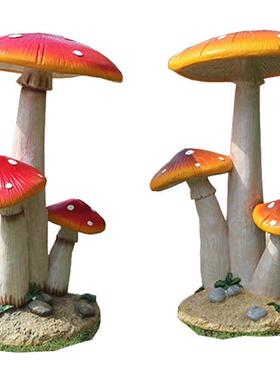 户外庭院别墅装饰花园幼儿园摆件树脂玻璃钢雕塑小品仿真蘑菇摆件