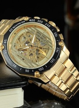 Hollowed men's Mechanical Watch Strap Watch 镂空男士