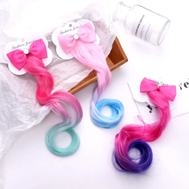 Child Bow Crystal Elastic Hair Band Rubber Band Hair Accesso-图0