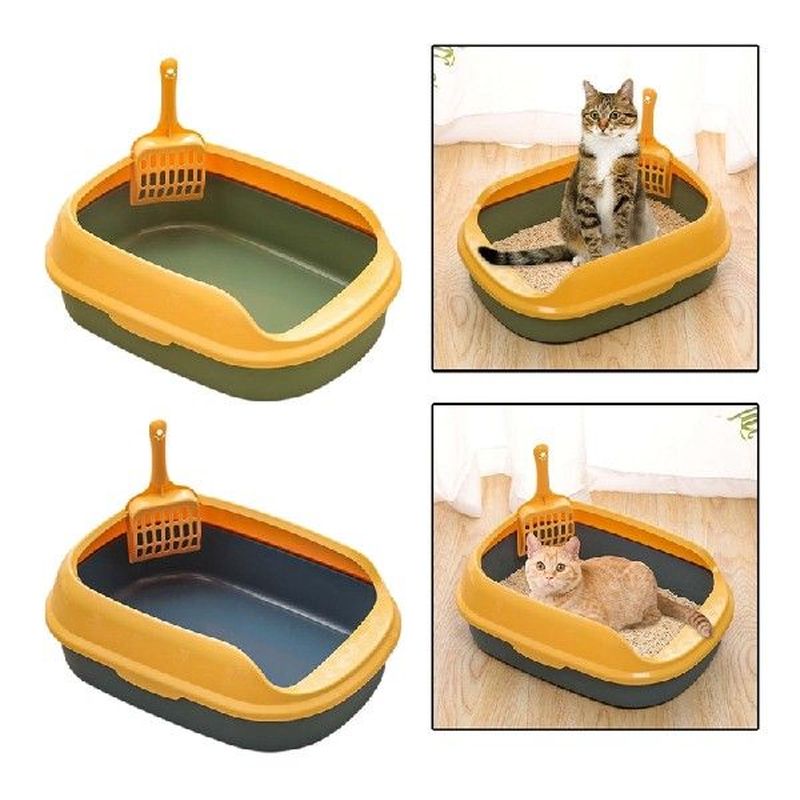 Pet Toilet Bedpan Anti Splash Cats Litter Box Cat Tray With - 图1