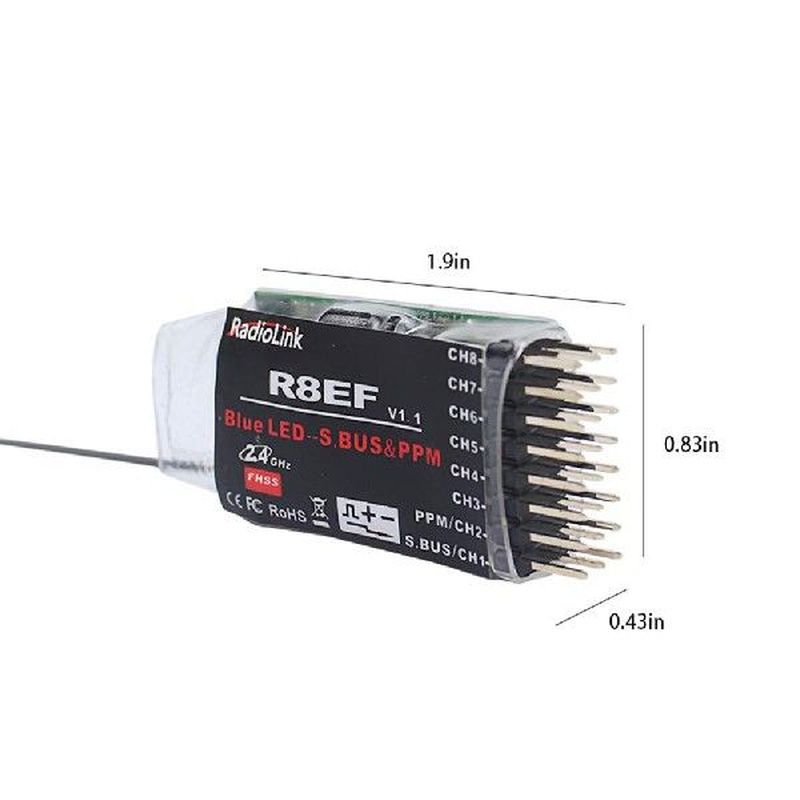 Radiolink R8EF 2.4G 8CH FHSS 8 Channels Receiver For T8FB - 图0