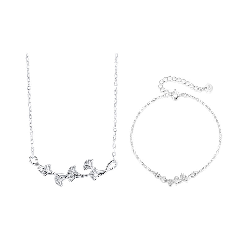 zeroline森系银杏手链女纯银轻奢小众精致闺蜜手环女生2024年新款