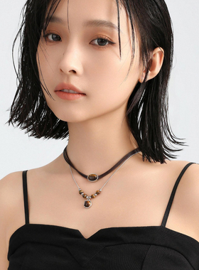 zeroline虎眼石项链女