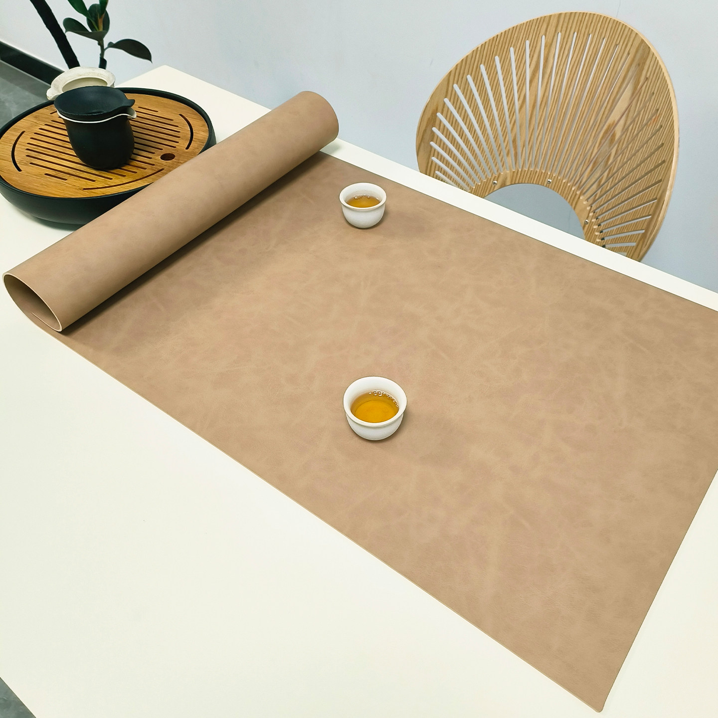 茶席中古风茶桌布禅意茶室茶道配件防水防油桌旗免洗隔热皮桌垫,淘宝优惠券,粉丝福利购,淘宝优惠卷