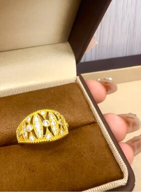 新款巴恩风王炸叠戴复古戒指轻奢