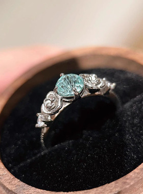 新款时尚百搭单钻立体玫瑰拉丝精