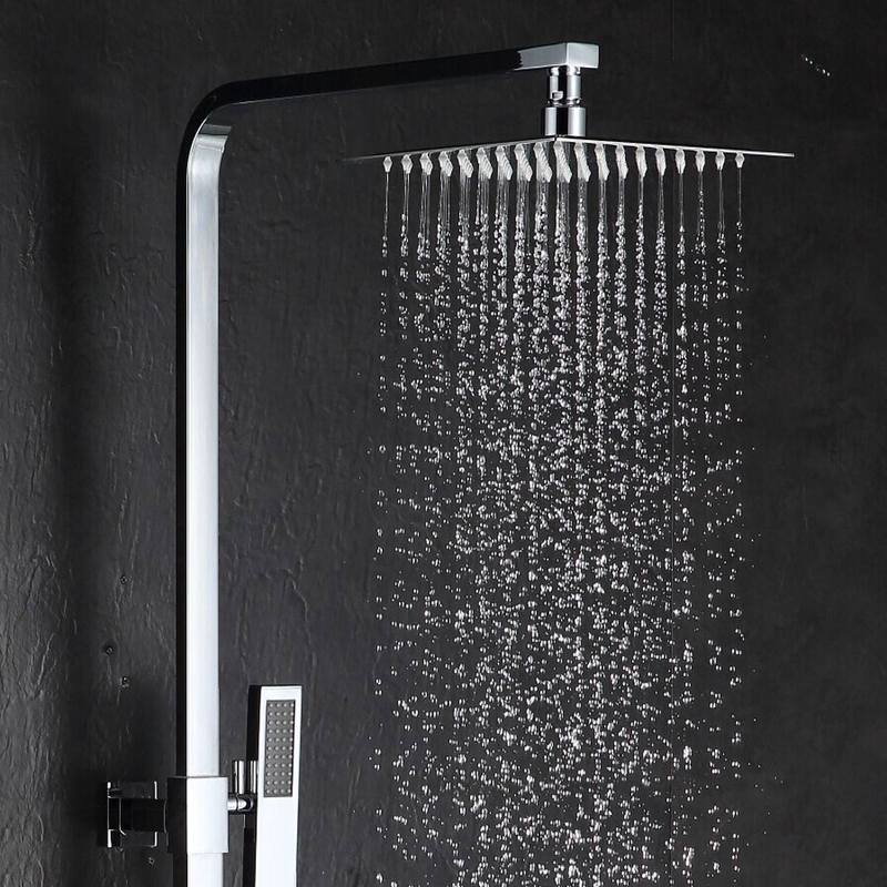 20x20cm 8 Square Stainless Steel Rain Shower Head Rainfall B - 图3