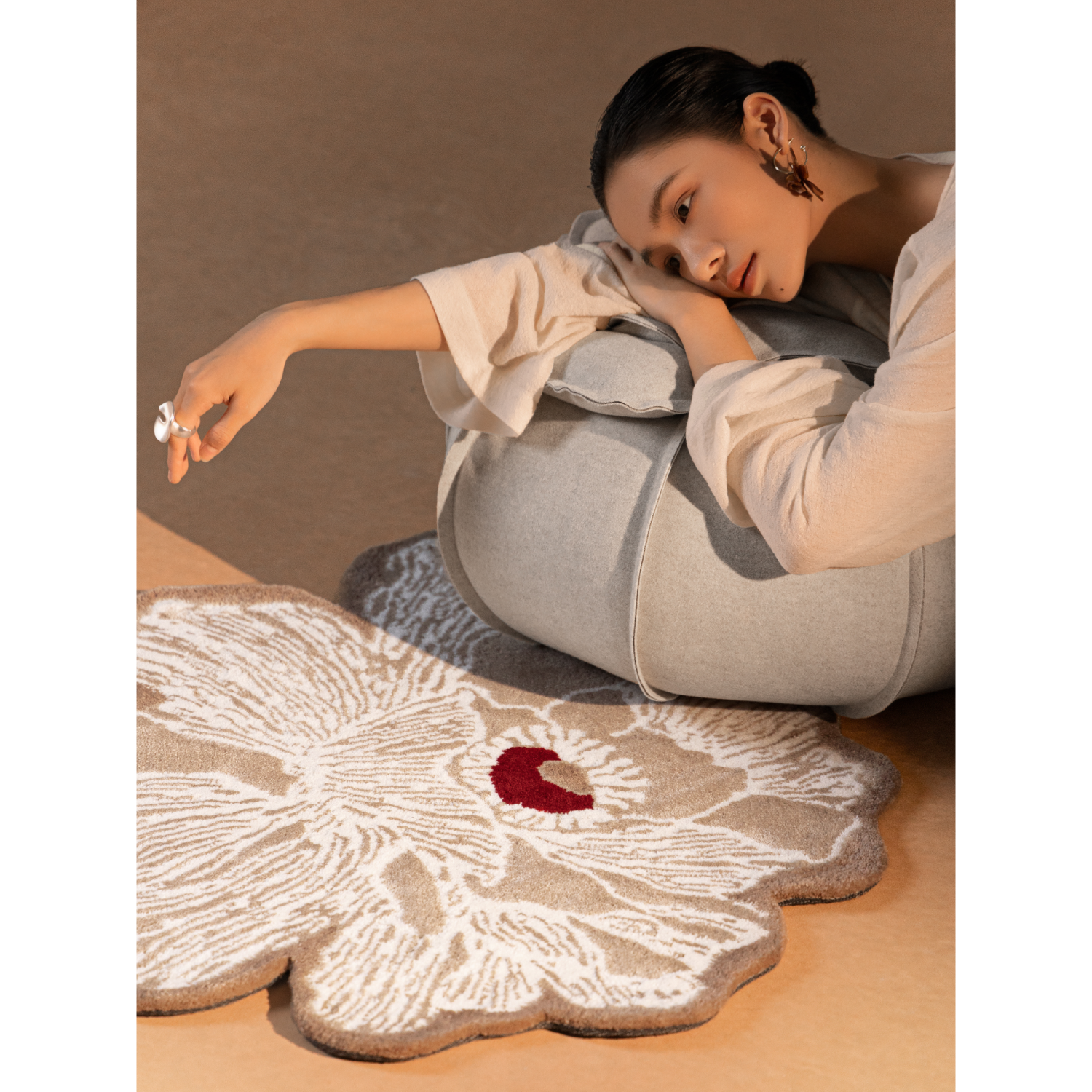 午观『吾观香事』挂毯高级感客厅卧室手工地垫装饰小地毯艺术壁毯,淘宝优惠券,粉丝福利购,淘宝优惠卷