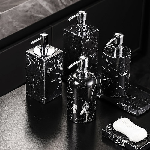 大理石浴室洗漱用品套件酒店风样板房卫生间洗手台乳液瓶香薰摆件 - 图1