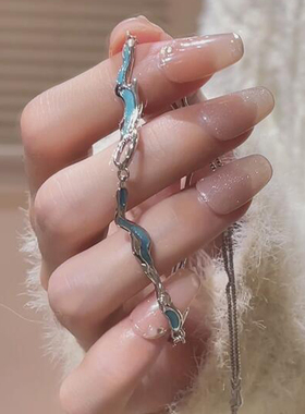 吉珂不规则蓝色海浪手链小众简约