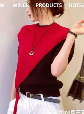 2026秋冬新款斜肩女披肩高级感复古小众设计三角针织披肩叠穿马甲