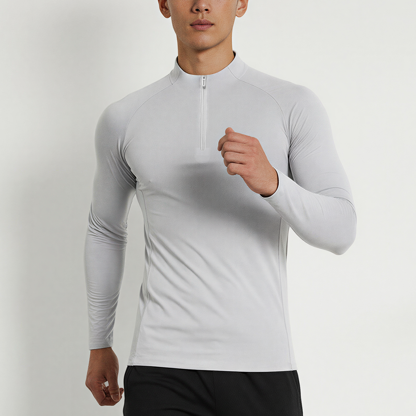 秋冬户外保暖半拉链立领速干运动长袖健身跑步训练服骑行T恤男,淘宝优惠券,粉丝福利购,淘宝优惠卷