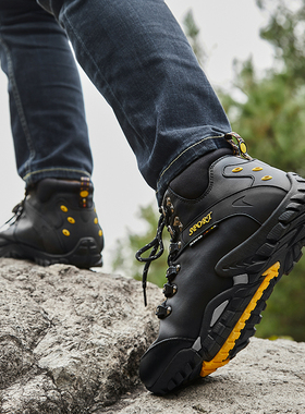 Men	s Genuine Leather Boots Hiking Boots for Man Hike