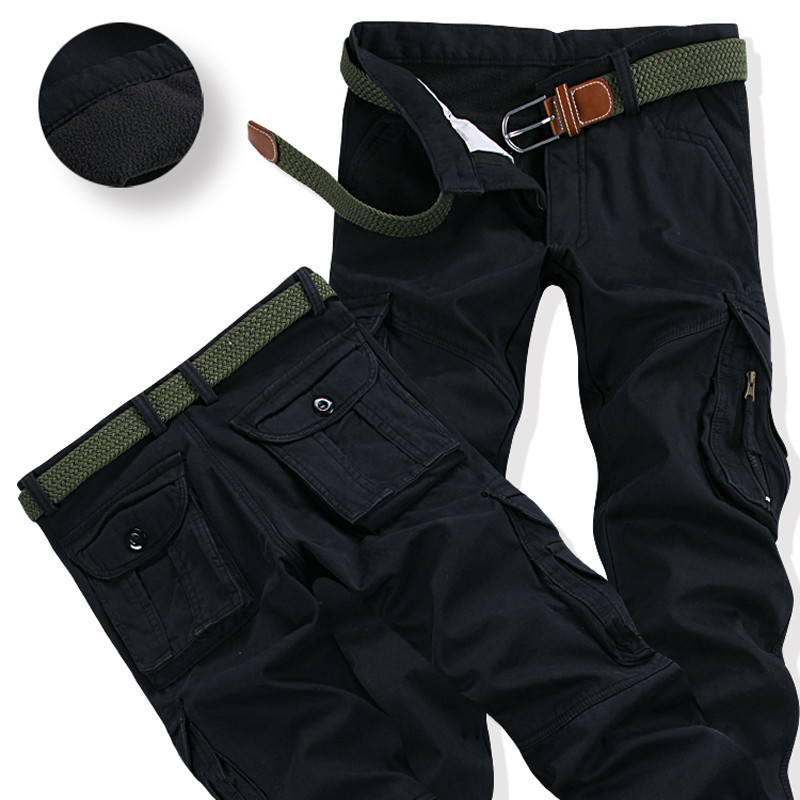 Men's Winter Pant Thick Warm Cargo Pant Casual Fleec - 图1