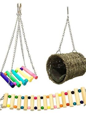 3Pcs Funny Swing Tunnel Small Bed  Pet Ladder Playing