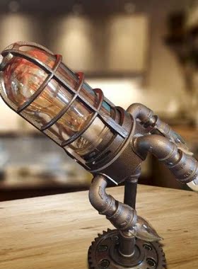Lamp Ornamental Rocket Lamp Rocket Shape Retro Metal Punk