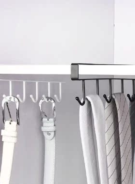 Iron 6 Hooks Storage Shelf Wardrobe Cabinet Metal Under