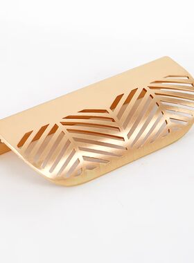 Leaf Shape Brass Gold Cabinet Pulls Furniture Handles