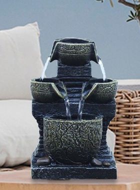 Led Lights Resin Rockery Flowing Water Fountain Lucky Feng S