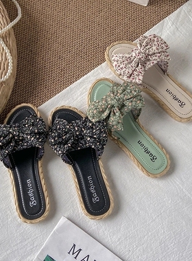 New Bow Slippers Fashion Wear Women's Summer Bea