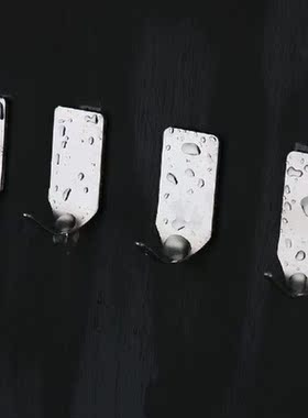 8 Pcs Bathroom Stainless Steel 3M Adhesive Sticky Hooks