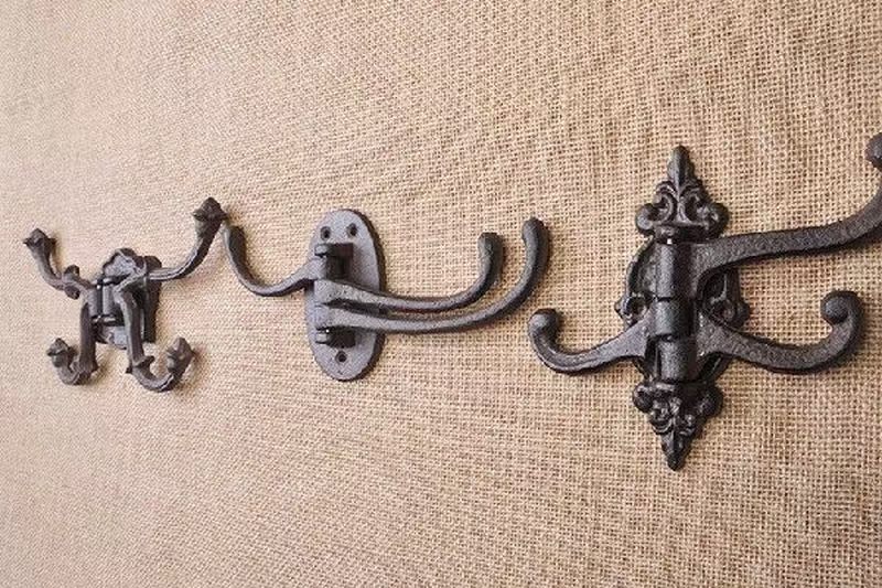 Retro nostalgic old furniture cast iron hooks creative-图1