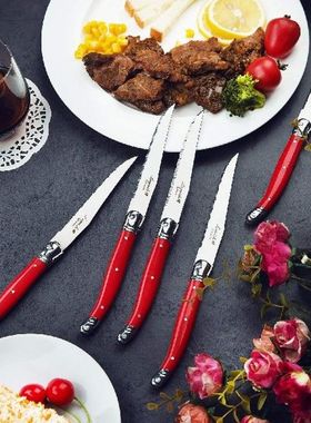 8pcs Stainless Steel Laguiole Steak Knives Set Rainbow