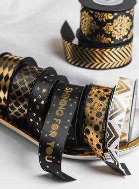 Reusable 1 Roll Unique Creative Hot Stamping Gift Ribbon