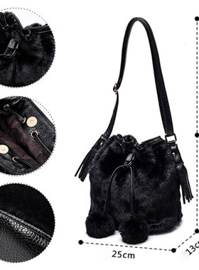 Winter Fashion Women Shoulder Bag Small Furry Faux Fur