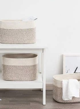 Large Capacity Cotton Rope Cotton Rope Storage Baskets Bins