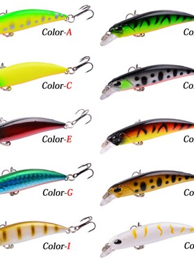 10pcs Laser Slow Minnow Fishing Lure Set 4g 7cm Wobblers Cra