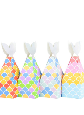 10pcs/Set Mermaid Tail Unicorn Paper Gift Box Popcorn Candy