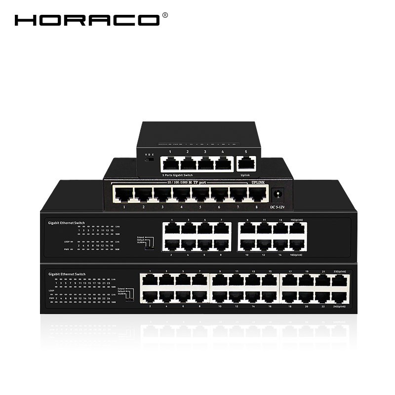 5/8/16/24 Gigabit Ethernet Switch 10/100/1000Mbps RJ45 LAN F - 图0