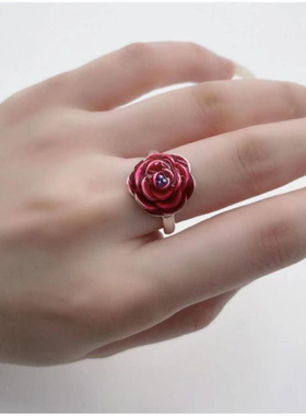 新款复古个性民族风红色素款红玫