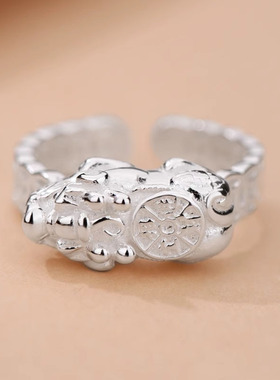 新品貔貅戒指男士款新中式国风素