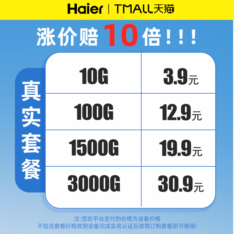 海尔随身wifi移动无线wifi随身wifi2024新款4G移动wifi6网络无限速纯流量上网卡5便携式wilf车载适用华为小米