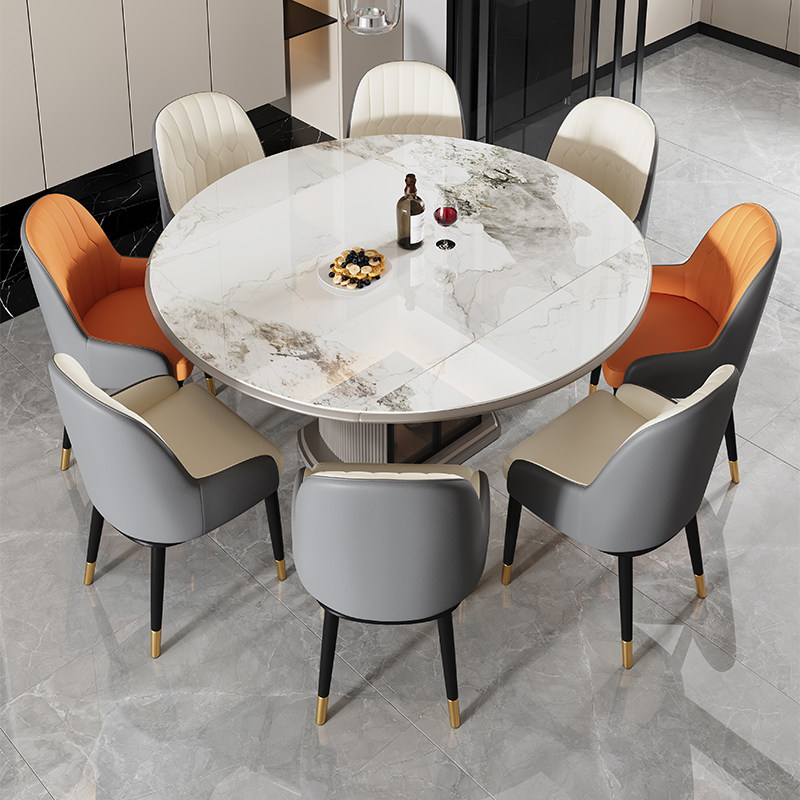 岩板餐桌椅组合现代简约轻奢小户型家用可伸缩方圆两用饭桌带储物,淘宝优惠券,粉丝福利购,淘宝优惠卷