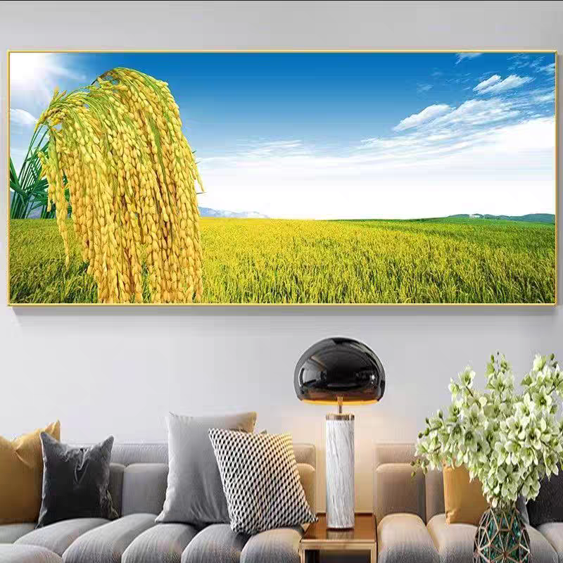 穗穗平安客厅装饰画现代简约沙发背景画饭店餐厅麦穗麦田墙壁挂画,淘宝优惠券,粉丝福利购,淘宝优惠卷