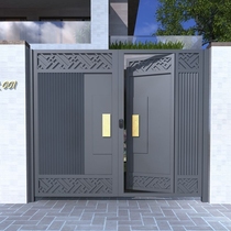 Brief Outdoor Villa Doors Old Elm Wood Iron Art Gate Door countryside Open door Shanghai Double open fenced door Villa Room