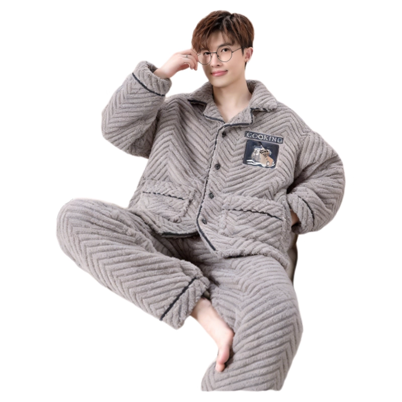 三层夹棉袄睡衣男士2025新款冬季加绒加厚珊瑚绒秋冬天超厚家居服,淘宝优惠券,粉丝福利购,淘宝优惠卷
