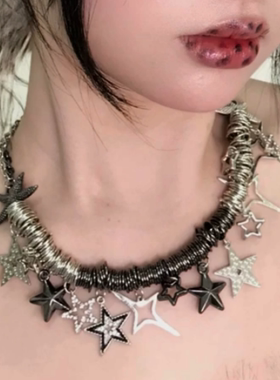 千禧y2k银色星星项链女2026新款