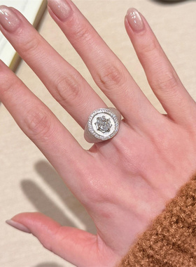 银色八芒星盾牌戒指女