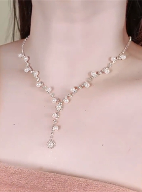 白月光珍珠流苏项链女高级设计感