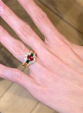 超闪红色锆石戒指女款