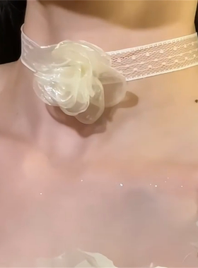 网纱花朵蕾丝项链女2026新款