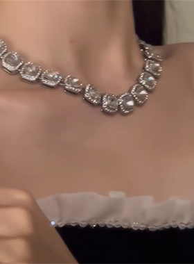 满钻锆石choker项链女
