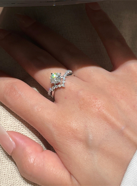 超闪锆石戒指女轻奢高级感指环