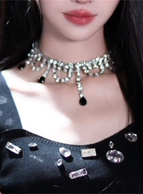 夸张闪钻高级感项链女小众设计感