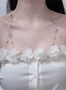 纯欲辣妹风珍珠链条身体链女